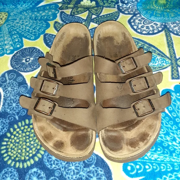 Birkenstock Betula 3 Strap Mocha Leather Woogie Style 38 N Size 7 Pre-owned - Picture 2 of 8